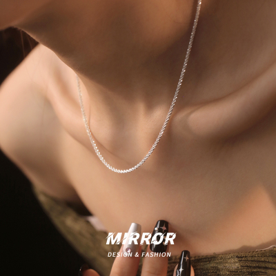 意大利925纯银满天星波光粼粼项链女锁骨链轻奢时尚个性潮夏小众送女朋友老婆情人节七夕生日礼物