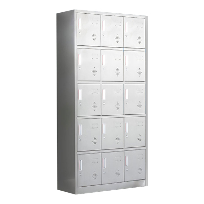 豪利特不锈钢更衣柜员工衣柜储物柜更衣室储物柜304十五门储物柜