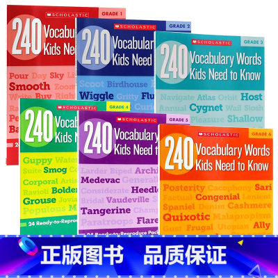 240个单词汇6本全套 [正版]Scholastic学乐练习册一二三四五六年级 英文原版 Vocabulary Word
