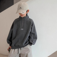 男童半拉链卫衣春装2026新款儿童春秋款衣服男孩大童洋气上衣潮酷