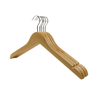 围达 实木衣架无痕 原木色44.5cm 组