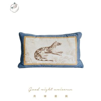 原创手绘丝绒腰枕沙发垫床头靠垫抱枕靠枕套轻奢舒适主义