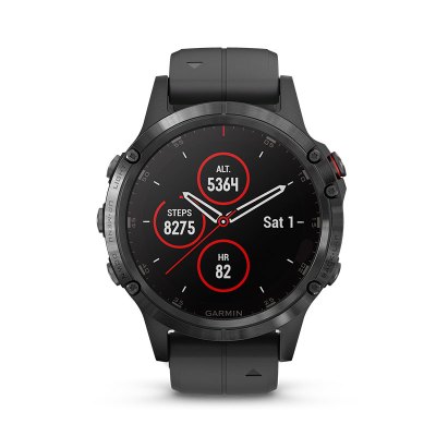 GARMIN佳明Fenix5plus黑色ADLC蓝宝石镜面心率音乐支付跑步GPS北斗气压高度计户外多功能运动手表电子表黑色