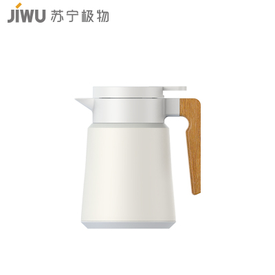 苏宁极物保温壶304不锈钢真空水具保温瓶便携大容量家用保温热水壶保温保冷瓶容量1L典雅白