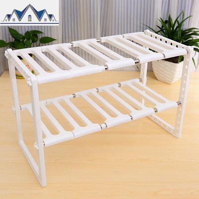 塑料不锈钢可伸缩单层双层下水置物架橱柜架锅架储物沥水收纳架 三维工匠