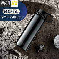 三维工匠保温杯男大容量保温壶暖水瓶户外便携车载旅行水杯子水壶1000 经典黑600