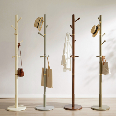 家逸 实木衣帽架挂衣架落地衣架衣服架衣帽挂钩卧室衣架置衣架欧式