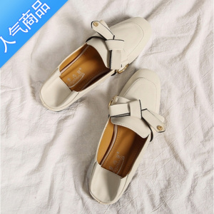 SUNTEK单鞋女平底2023新款夏季小皮鞋百搭乐福鞋一脚蹬鞋子春秋款豆豆鞋