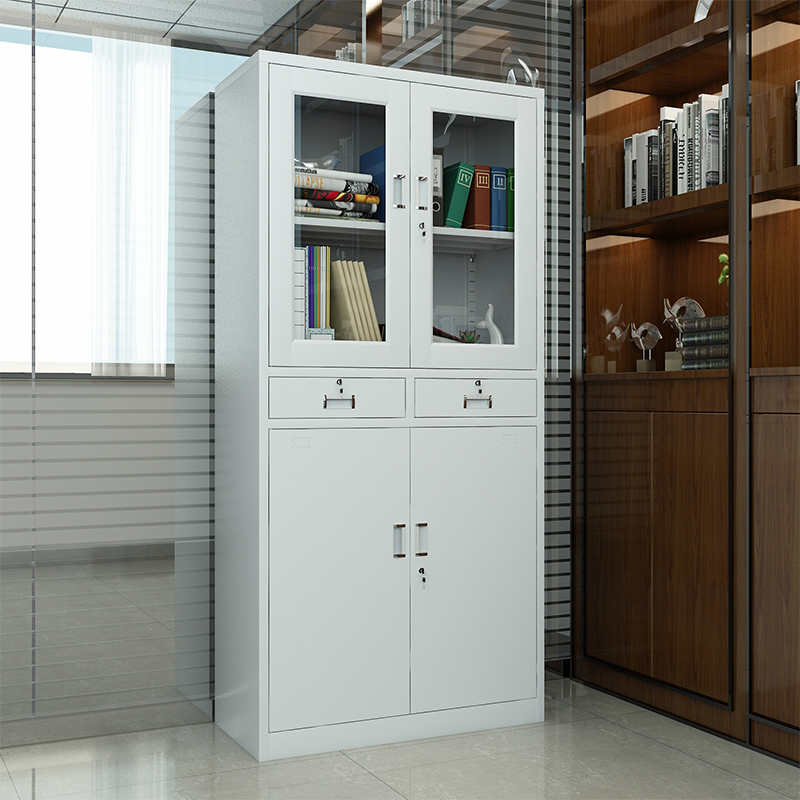 臻远 办公柜子储物柜资料柜带锁档案柜加厚铁皮柜 中二斗文件柜