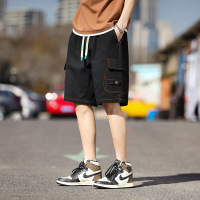 休闲短裤男夏季新款宽松大码男士五分裤运动纯棉直筒中裤沙滩裤子