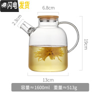 三维工匠玻璃冷水壶耐热高温北欧创意泡茶壶北欧风家用套装欧式凉水杯透明 1600