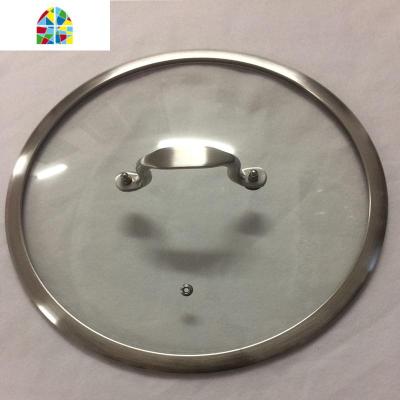 不锈钢炒锅锅盖钢化锅盖加厚加宽砂光边防爆锅盖汤锅锅盖 FENGHOU 32CM带把手