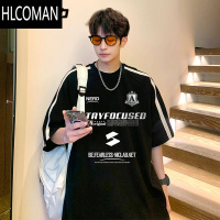 HLCOMAN短袖t恤男女2025新款夏季设计感字母印花美式宽松半袖上衣