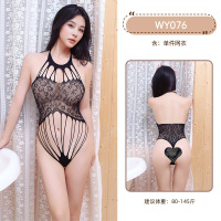 九里晴川情趣内衣连体网衣免脱连体衣诱惑性感镂空撕扯网衣 九里晴川WY076[豹纹连体衣-开档] 均码