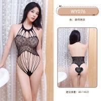 九里晴川情趣内衣连体网衣免脱连体衣诱惑性感镂空撕扯网衣 九里晴川WY076[豹纹连体衣-开档] 均码