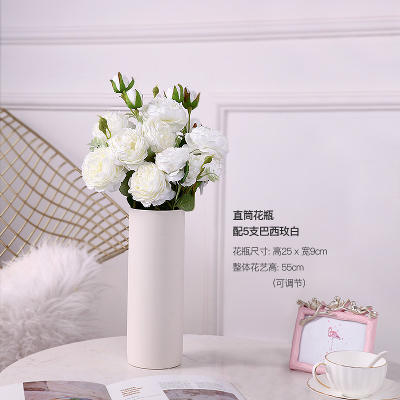 现代简约落地客厅创意纳丽雅插花摆件家居装饰品陶瓷干花花瓶花艺摆设