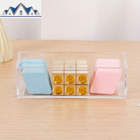 亚克力化妆棉盒收纳盒桌面抽屉式梳妆台透明首饰盒置物架收纳盒 三维工匠