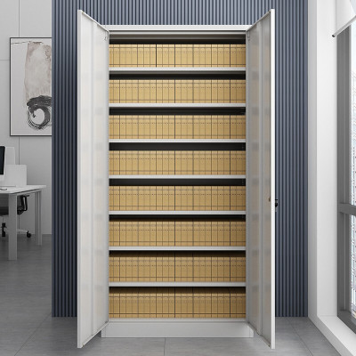 格具(GEJU)钢制文件柜财务凭证柜资料柜档案柜带锁铁皮柜子对开凭证柜-铁门七板