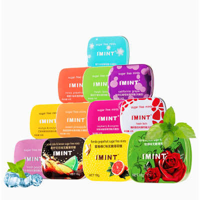 I'MINT益美滋无糖薄荷糖kiss糖果清新口气亲嘴接吻糖小盒装含片随身带水果口香糖12种口味