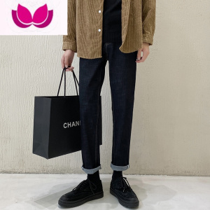 七斓小直筒牛仔裤男潮高街痞帅男款裤子高级感修身小脚休闲裤