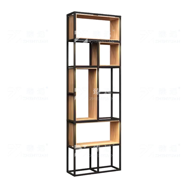 臻远ZY-SNJ-04置物架办公室隔断展示架落地多层书架客厅铁艺收纳架