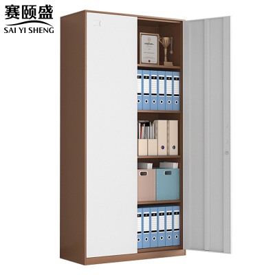 赛颐盛铁皮文件柜二门套色台
