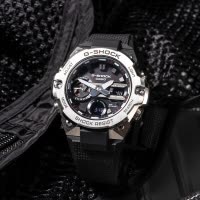 卡西欧手表男不屈之心光能限量G-SHOCK六局电波太阳能钢铁金属运动防水防震时尚潮流日韩石英表 男表GST-B400