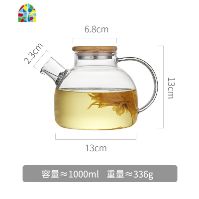 日式锤纹玻璃冷水壶耐热防爆凉水杯家用可高温凉白开水壶水具套装 FENGHOU 1.6L单壶+4杯凉水壶