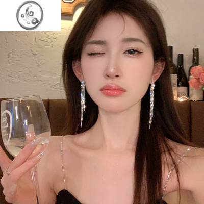 JiMi流光耀金~轻奢长款流苏耳环小众设计感高级感耳钉2023新款耳饰女