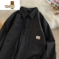 YANXU日系工装长袖衬衫外套男百搭休闲衬衣青少年户外高街上衣服