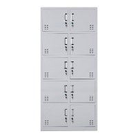 DXBG更衣柜员工铁皮柜健身房宿舍储物柜带锁存包柜收纳柜钢制十门更衣柜