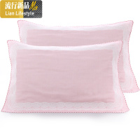 棉一对装纱布枕巾 男女成人学生情侣款单人加大棉枕头巾 三维工匠