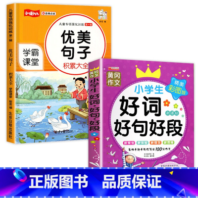 [2册]好词好句好段+优美句子 小学通用 [正版]老师小学生好词好句好段大全1-3年级小学作文书入门带拼音必读课外书好词