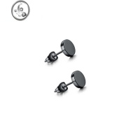 JiMi男士黑色耳钉耳环单只潮男韩版个性简约霸气新款嘻哈潮流帅气耳饰