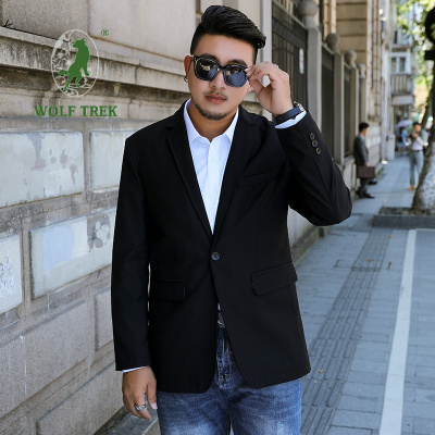七匹狼国际公司授权WOLFTREK-男装XL-8XL秋冬装新款男单西装外套便西男一粒扣休闲西服大码-