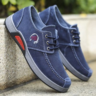 帆布鞋男款春夏新款板鞋男韩版潮流男士鞋子加厚鞋底男鞋老北京布鞋臻依缘