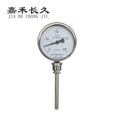 嘉禾长久 双金属温度表 WSS411 0-200度 杆长50MM 块