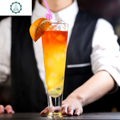 横木加厚鸡尾酒杯奶昔杯直升杯啤酒杯柯林杯长饮杯加厚果汁杯封后小号（350ML/12oz）玻璃杯