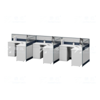 臻远ZYGW-034 屏风工作卡位职员桌办公桌F型三人位