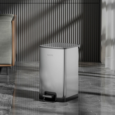 GAOK不锈钢夹缝垃圾桶家用卫生间厕所客厅卧室轻奢带盖脚踏大容量