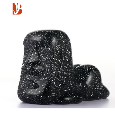 三维工匠摩艾石像人复古光屁屁屁股moai纸巾盒面纸抽树脂屁股小夜灯摆件 黑色屁股灯