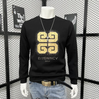 时尚欧货秋冬新款男士圆领字母卫衣长袖体恤修身上衣烫钻潮牌印花_1