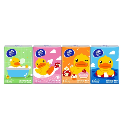 维达(Vinda)手帕纸迷你纸巾无香餐巾纸小包小黄鸭3层10包x5条共50包优惠