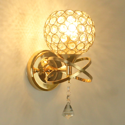  轻奢简欧创意水晶墙壁灯现代简约走廊过道玄关灯温馨床头卧室灯具