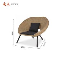 苏宁 质凡 户外藤编休闲单人藤椅