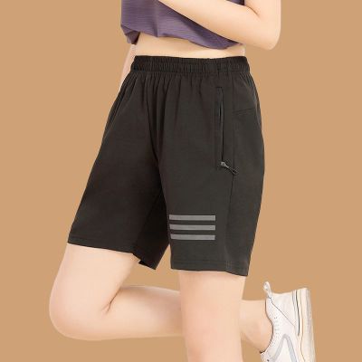 五分裤女夏季薄款冰丝速干四分短裤宽松跑步黑色5分裤羽毛球健身聿垣格