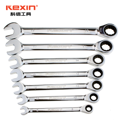 科信(kexin)全抛光棘轮两用扳手 开口梅花快速扳手 13mm KX330 1把