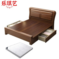 乐琪艺 实木床(含床垫)150cm高箱款 套