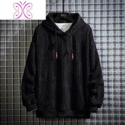 YUANSU炸街卫衣男痞帅潮流日系风格穿搭灯芯绒外套情侣装小众设计感上衣卫衣