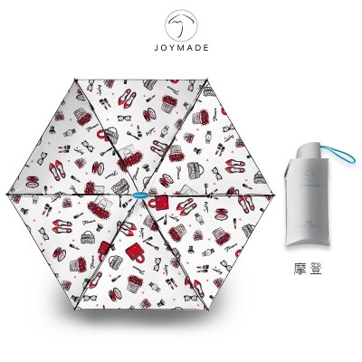 钛银太阳伞女防晒超轻小遮阳伞防紫外线女小巧便携UPF50+香港系列-摩登